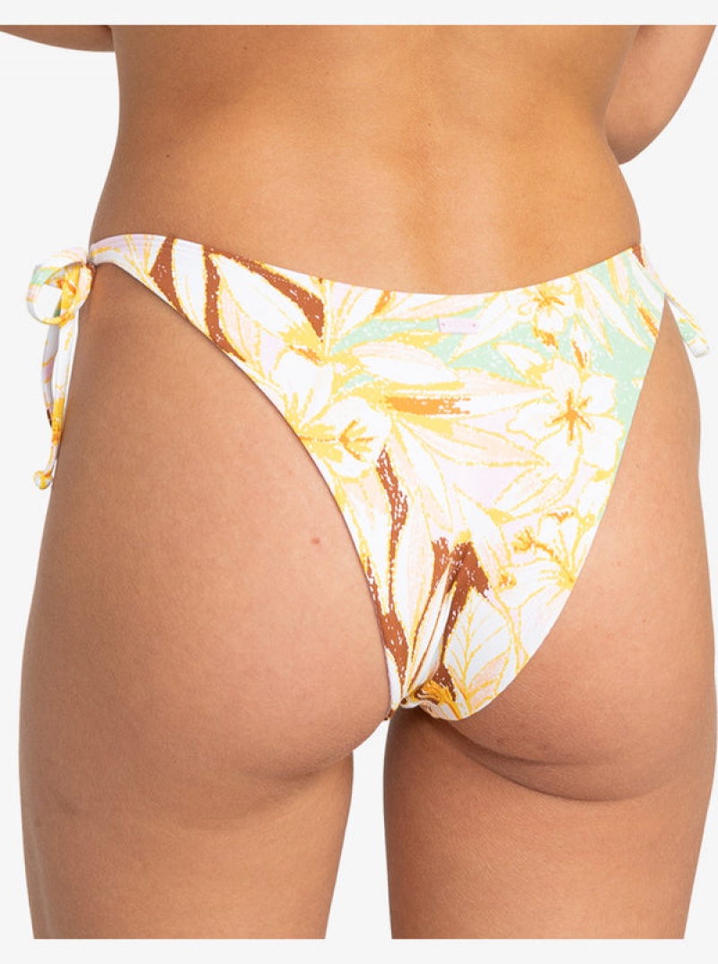 Roxy Printed Beach Classics Tie Side High Leg Cheeky Bikini Bottoms | OBXU-67259