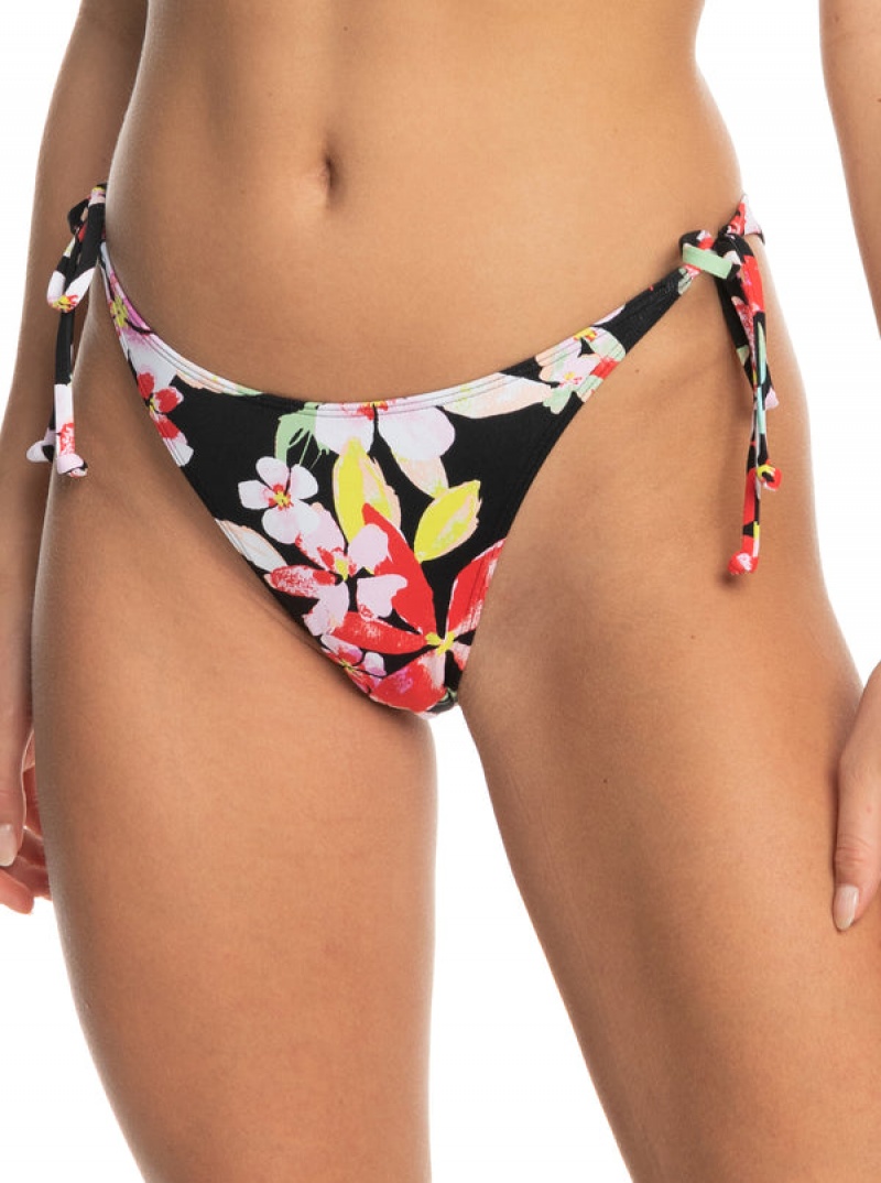 Roxy Printed Beach Classics Tie Side High Leg Cheeky Bikini Bottoms | HVGK-41570