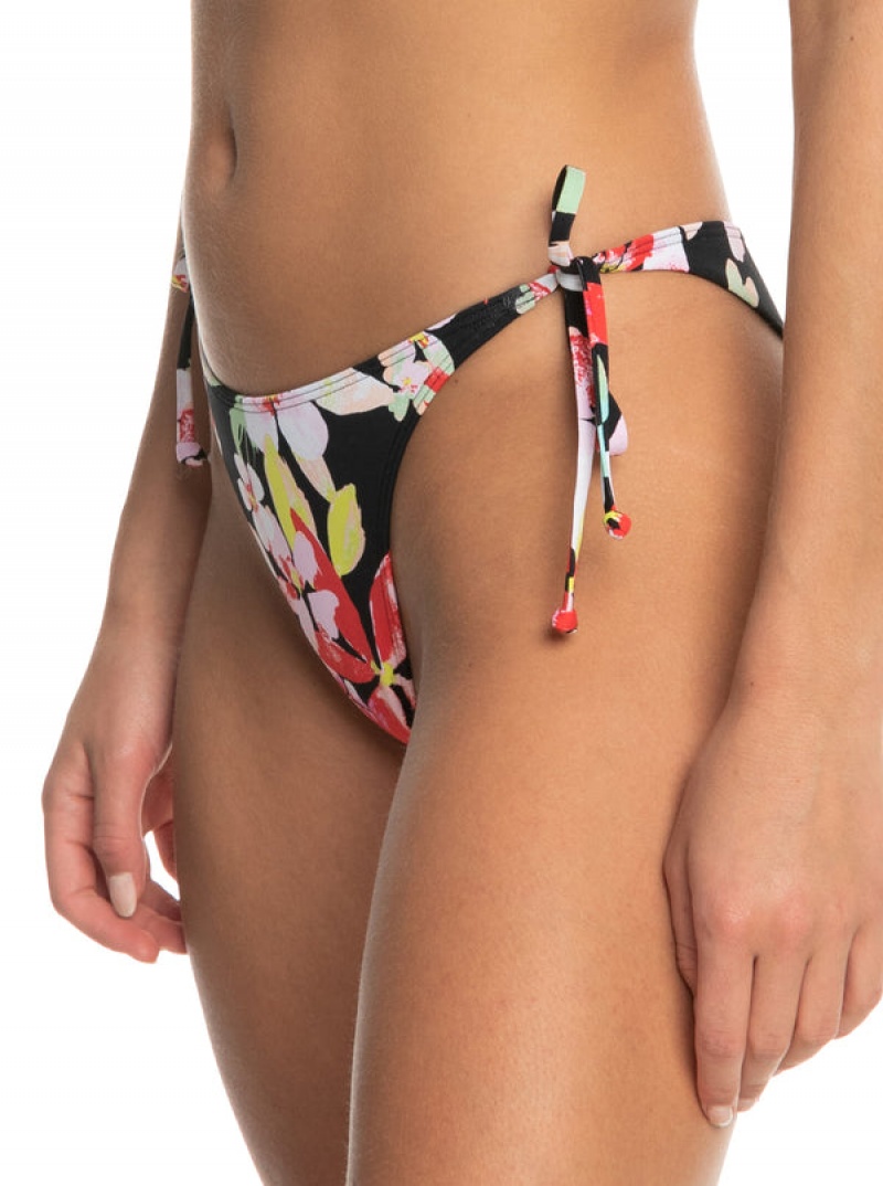 Roxy Printed Beach Classics Tie Side High Leg Cheeky Bikini Bottoms | HVGK-41570