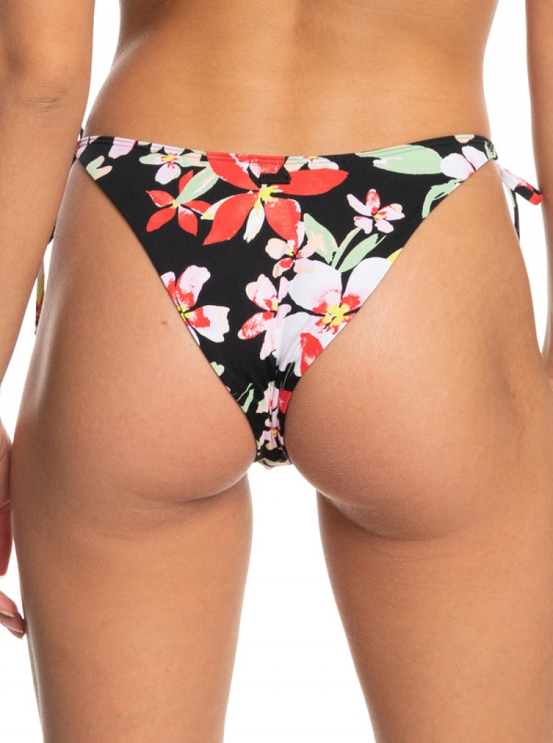 Roxy Printed Beach Classics Tie Side High Leg Cheeky Bikini Bottoms | HVGK-41570