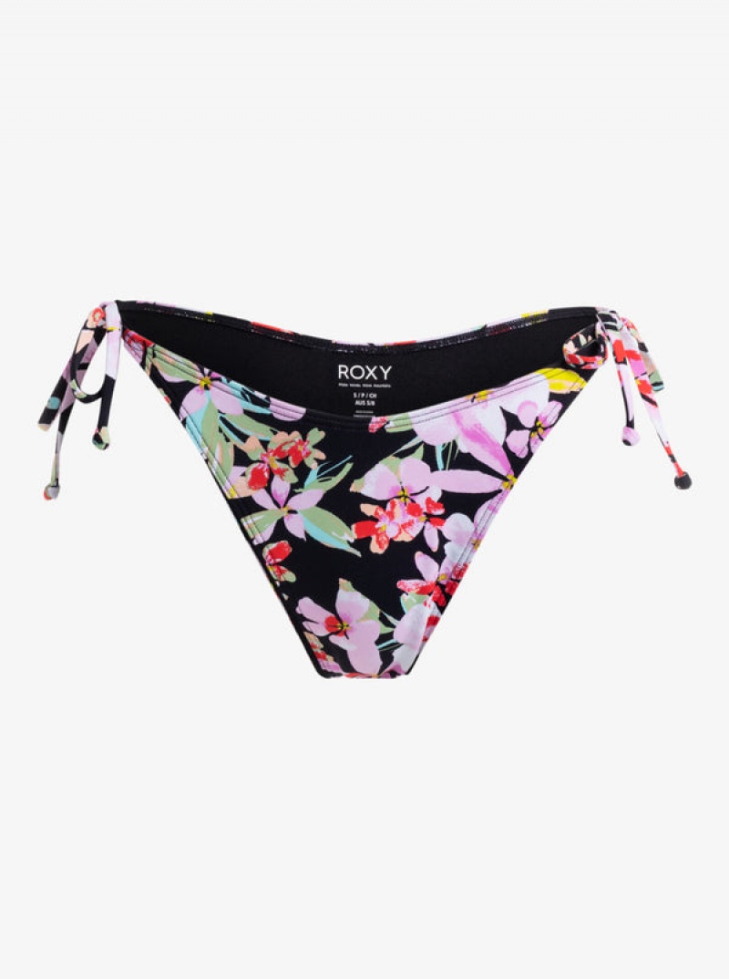 Roxy Printed Beach Classics Tie Side High Leg Cheeky Bikini Bottoms | HVGK-41570