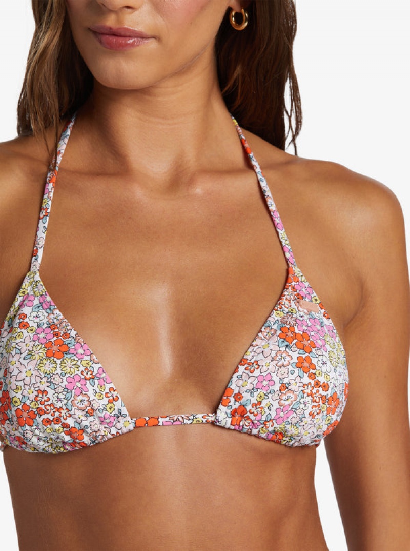 Roxy Printed Beach Classics Tiki Triangle Bikini Tops | EUJF-72193