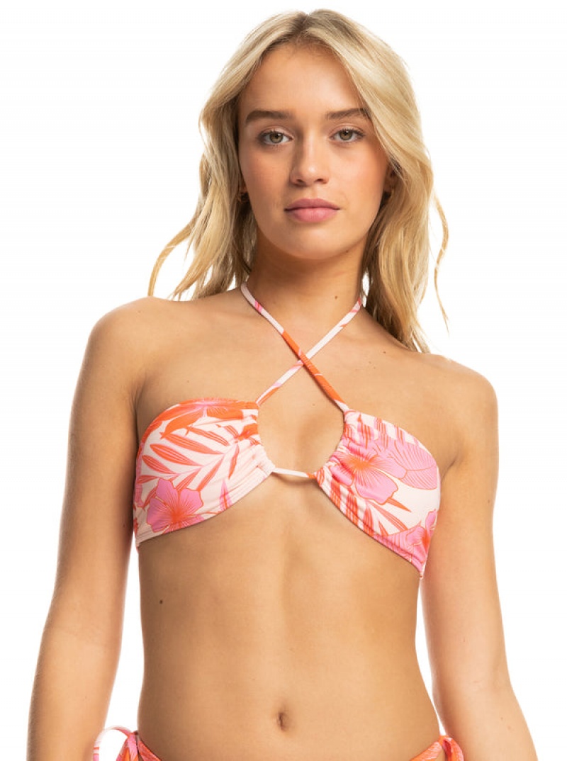 Roxy Printed Beach Classics Triangle Bikini Tops | BTQE-68493