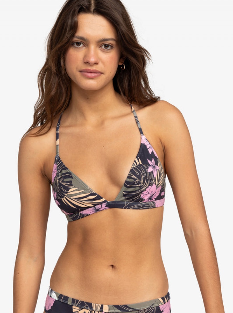 Roxy Pro The Cut Back Fixed Triangle Bikini Tops | OTGE-85632