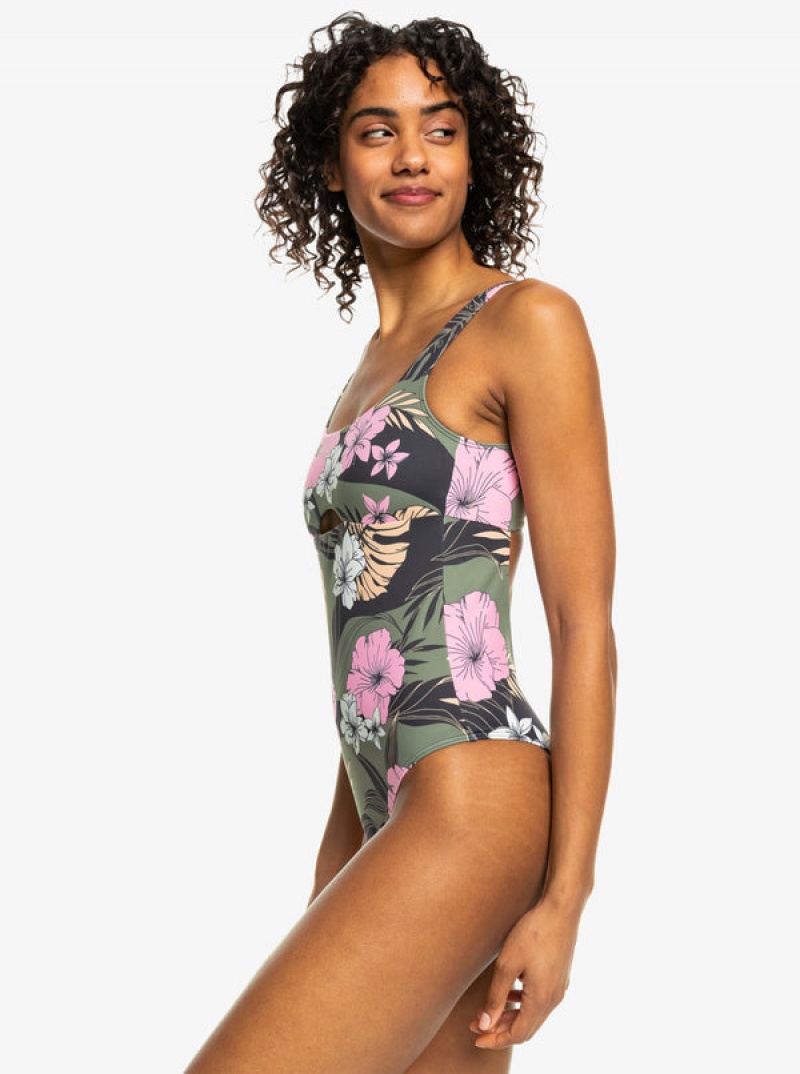 Roxy Pro The Double Line One-Piece Swimsuits | YOSK-92046