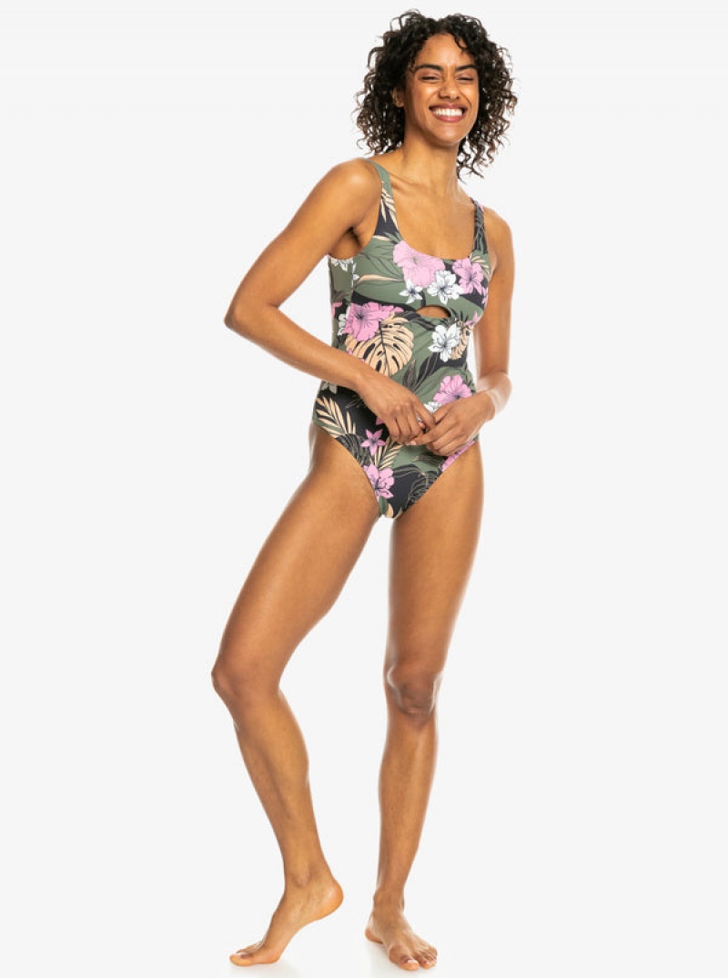 Roxy Pro The Double Line One-Piece Swimsuits | YOSK-92046