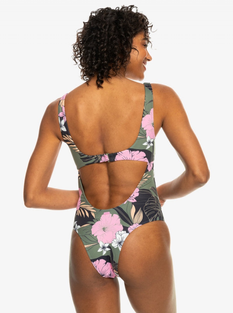 Roxy Pro The Double Line One-Piece Swimsuits | YOSK-92046