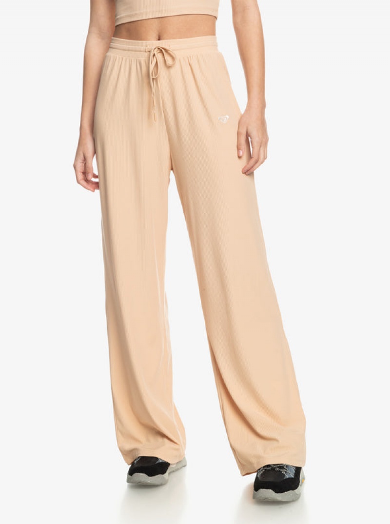 Roxy Rise & Vibe Rib Wide Leg Loungewear | RBEH-21059