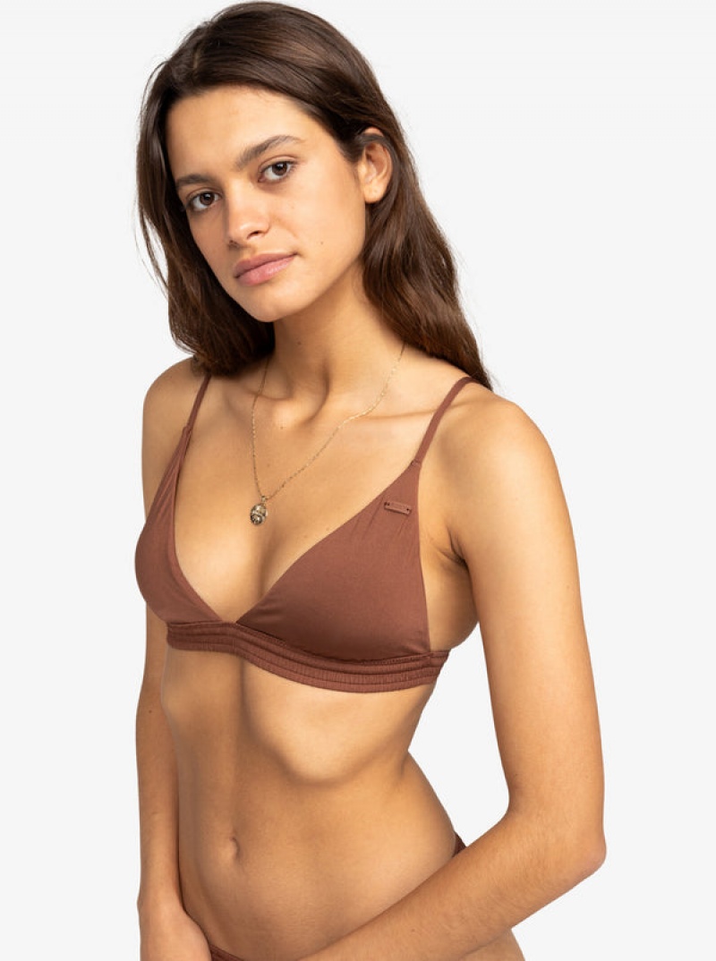 Roxy Silky Island Fixed Triangle Bikini Tops | CFQJ-91075