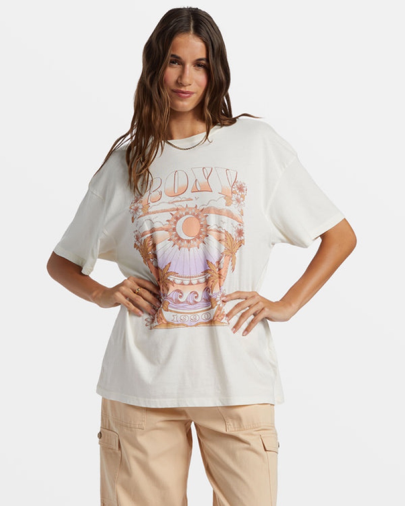 Roxy Star Chart Oversized Boyfriend T Shirts | 10976GHTJ