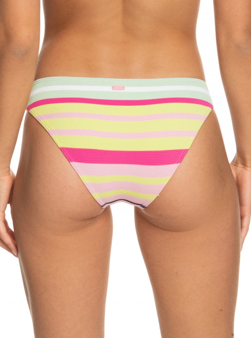 Roxy Stripe Soul Mid Waist Bikini Bottoms | CPHR-16854