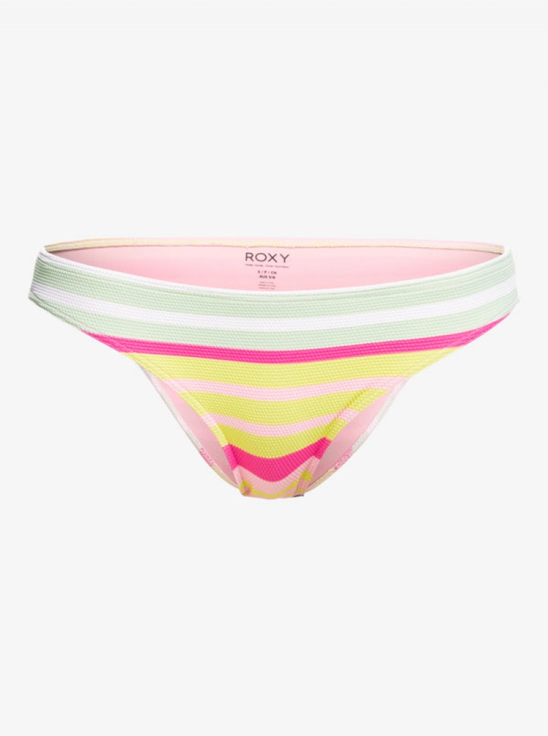 Roxy Stripe Soul Mid Waist Bikini Bottoms | CPHR-16854