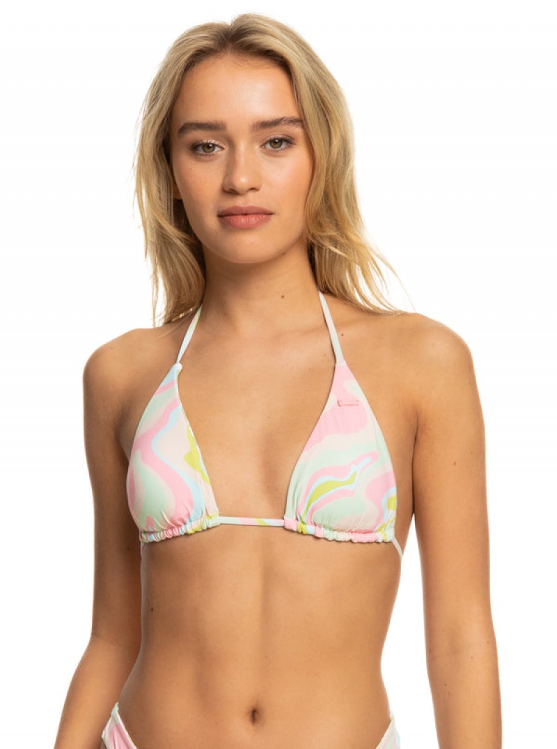 Roxy Tropics Hype Reversible Tiki Tri Bikini Tops | LBYF-45068