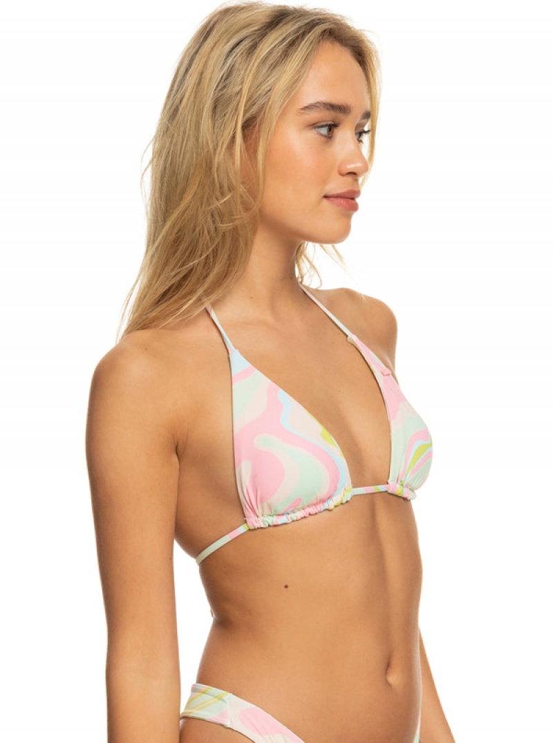 Roxy Tropics Hype Reversible Tiki Tri Bikini Tops | LBYF-45068