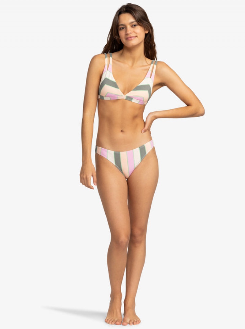 Roxy Vista Stripe Fixed Triangle Bikini Tops | LWGB-45821