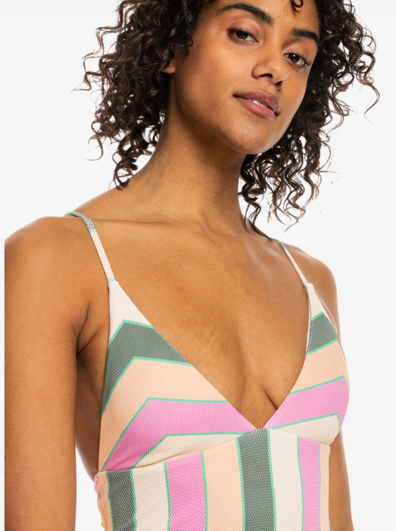 Roxy Vista Stripe One-Piece Swimsuits | EYQS-96427