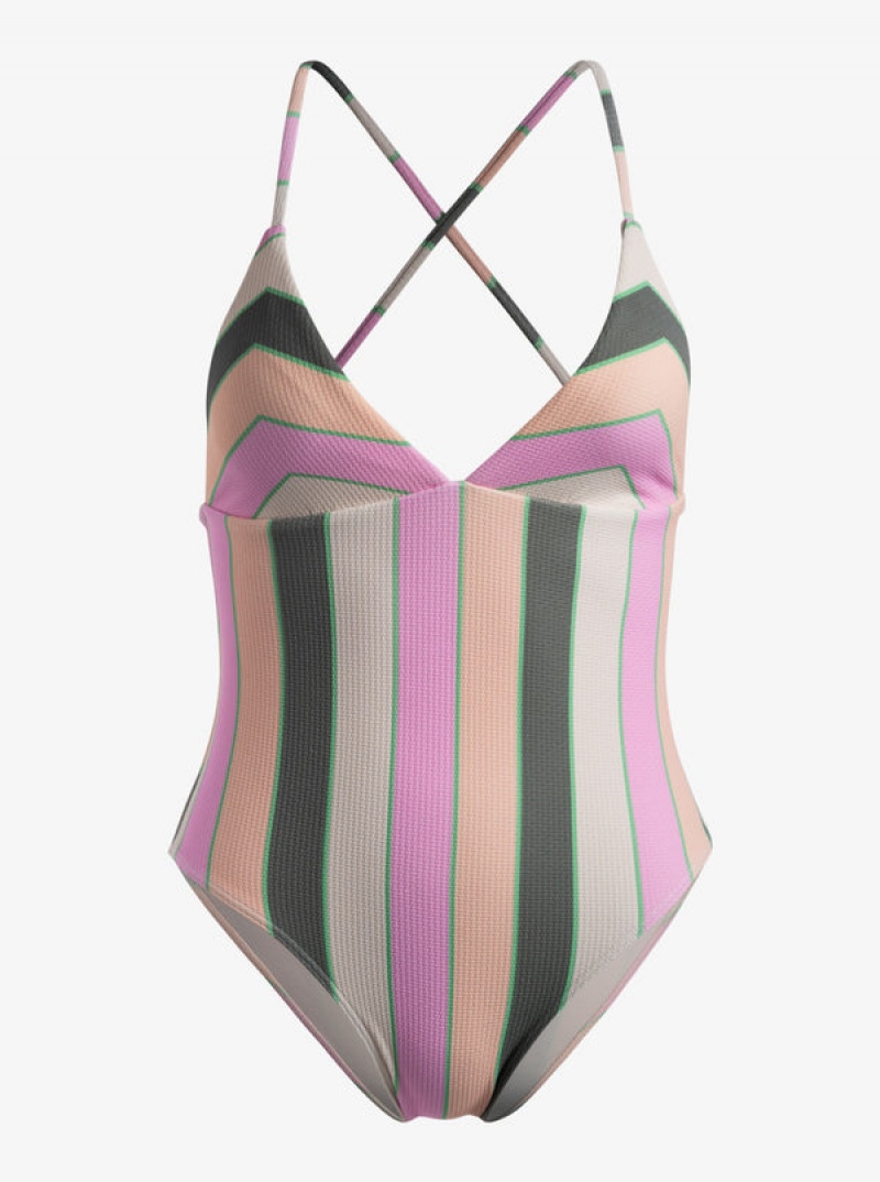 Roxy Vista Stripe One-Piece Swimsuits | EYQS-96427