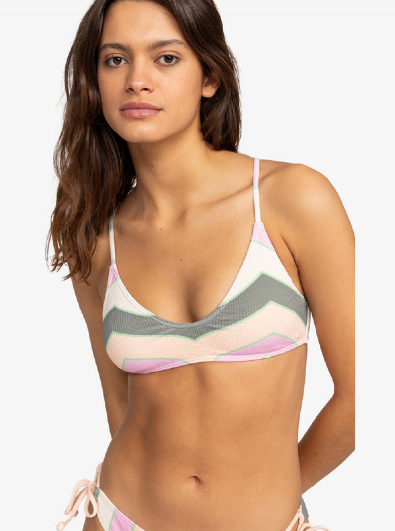 Roxy Vista Stripe Strappy Bra Bikini Tops | ZAQJ-09756