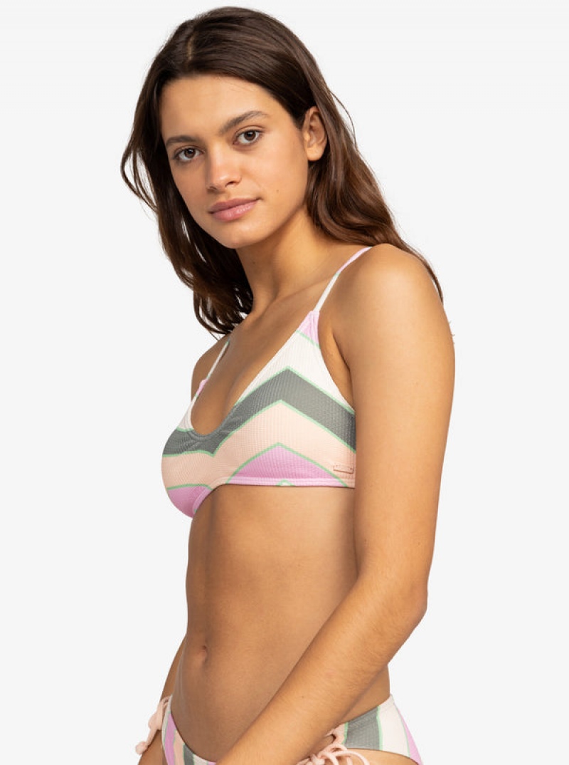 Roxy Vista Stripe Strappy Bra Bikini Tops | ZAQJ-09756