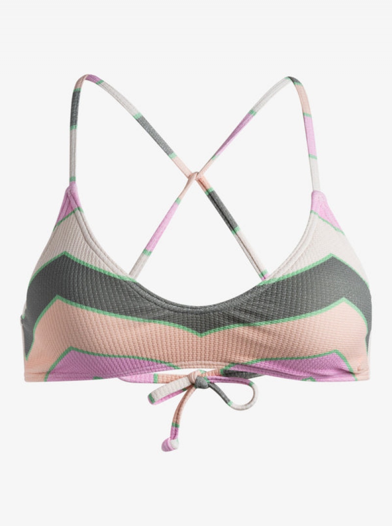 Roxy Vista Stripe Strappy Bra Bikini Tops | ZAQJ-09756