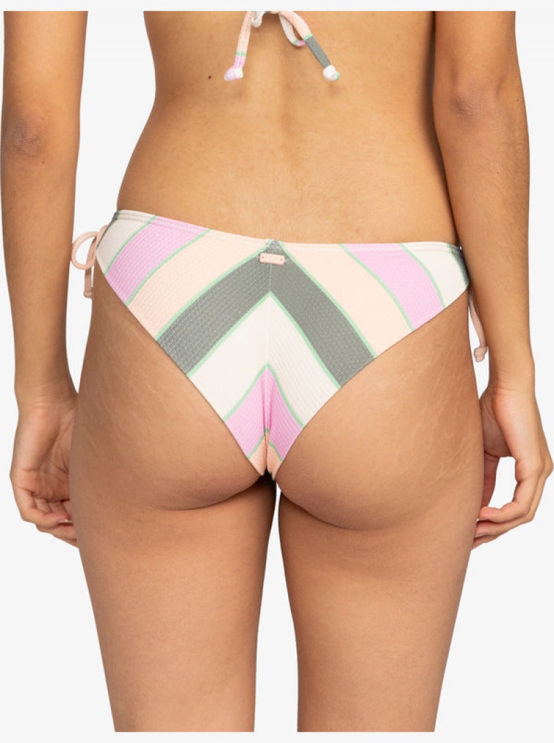 Roxy Vista Stripe Tie Side Cheeky Bikini Bottoms | RWKG-31072