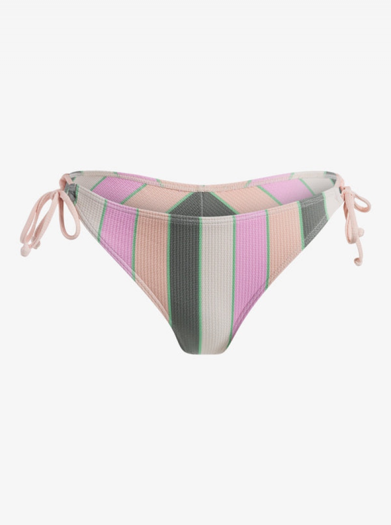 Roxy Vista Stripe Tie Side Cheeky Bikini Bottoms | RWKG-31072