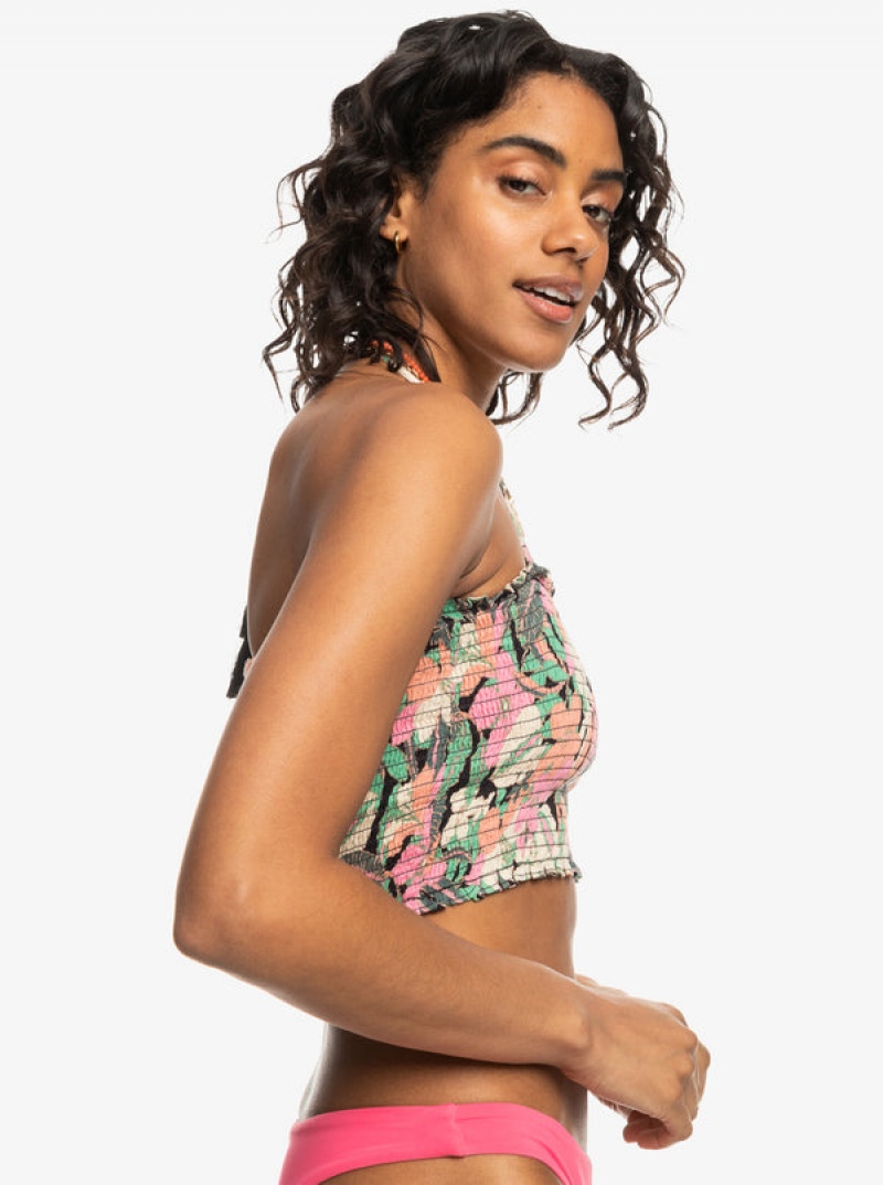 Roxy Warm Waters Ruched Bandeau Tops | 07691LKFB