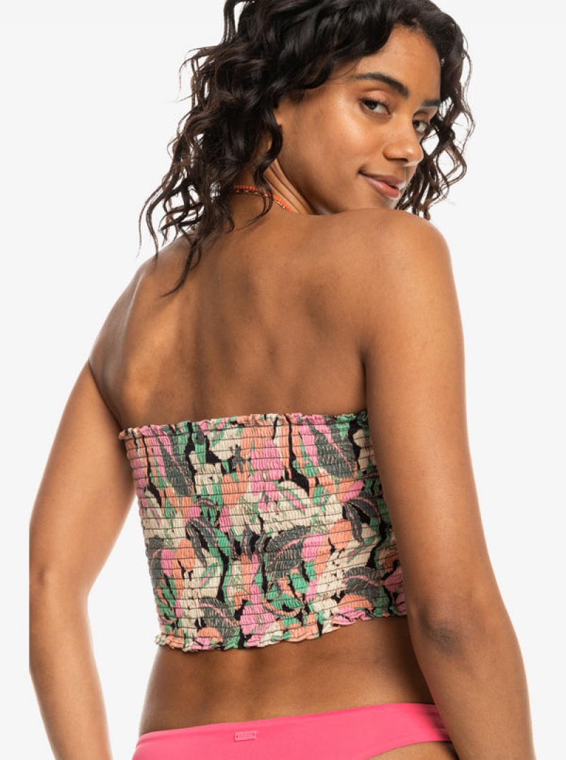 Roxy Warm Waters Ruched Bandeau Tops | 07691LKFB