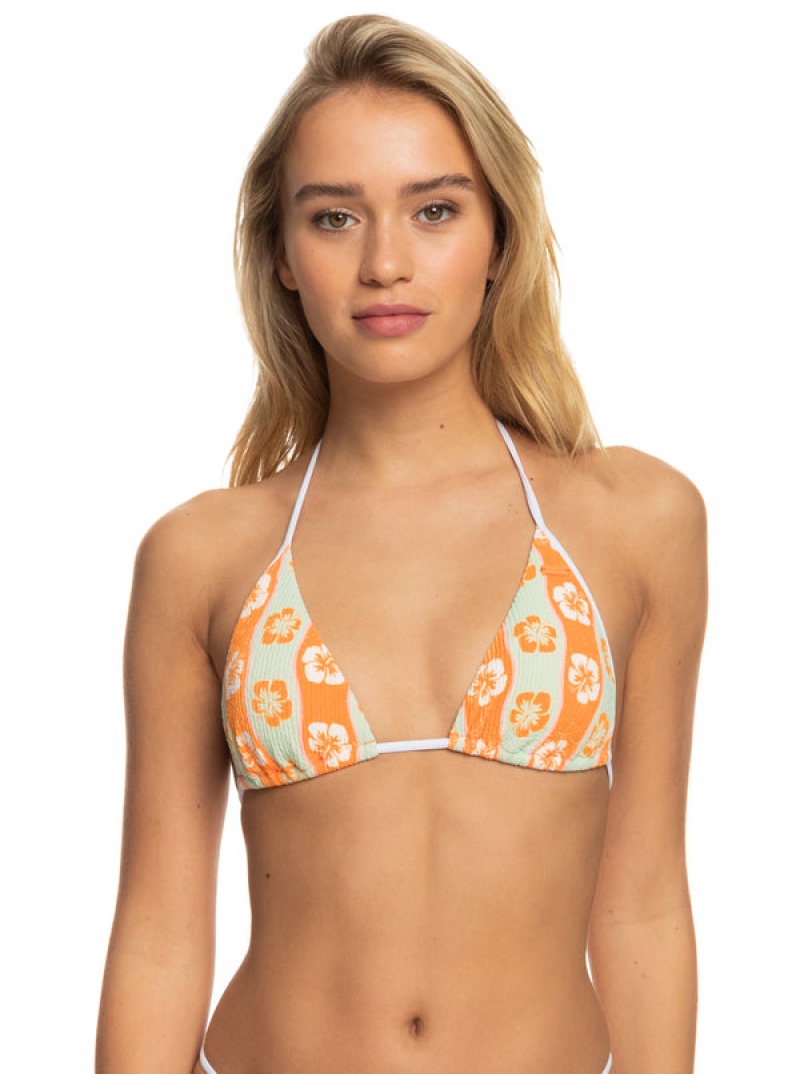 Roxy Wavy Babe Tiki Tri Bikini Tops | HFKP-63058