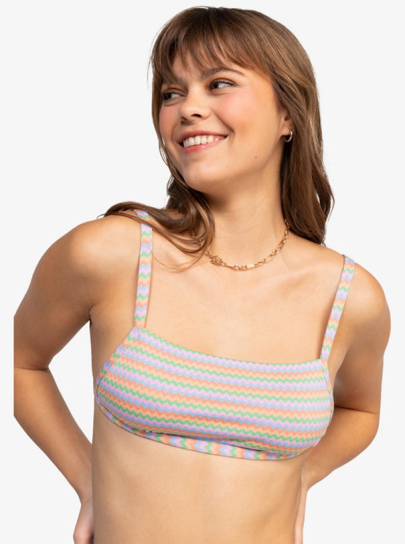 Roxy Wavy Stripe Bralette Bikini Tops | ATCV-84721