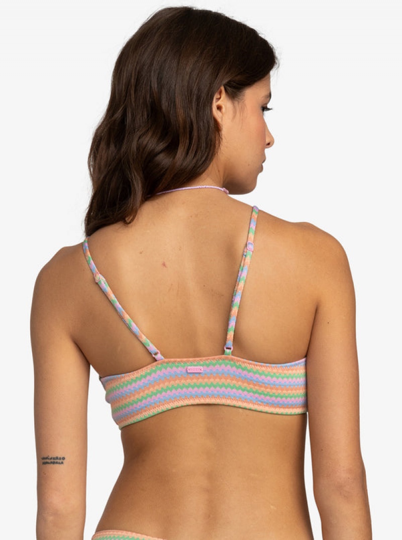 Roxy Wavy Stripe Fashion Bralette Bikini Tops | ENRO-48650