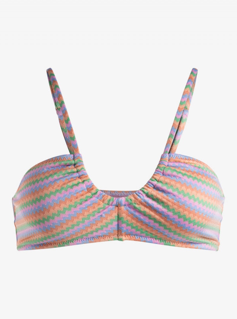 Roxy Wavy Stripe Fashion Bralette Bikini Tops | ENRO-48650